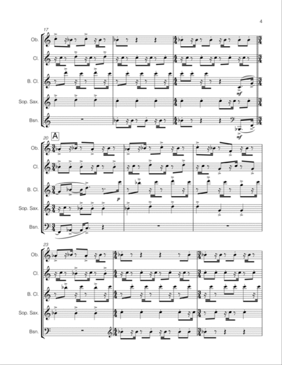 Pinched Woodwind Quintet scores gallery preview page 5