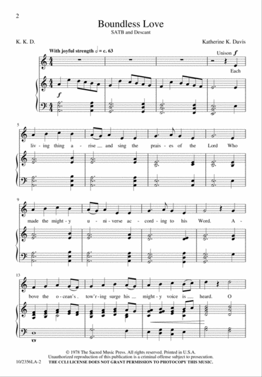 Boundless Love Boundless Love 4-Part scores gallery preview page 2