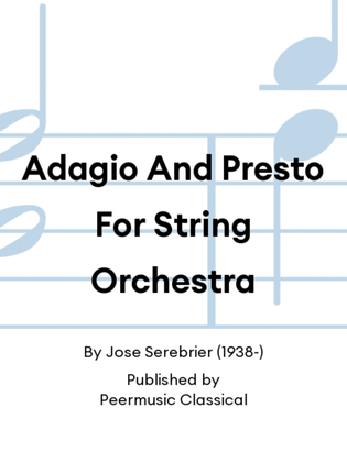 Book cover for Adagio And Presto For String Orchestra