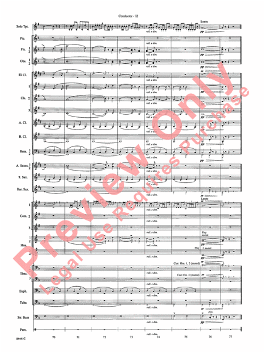 Trumpeter's Lullaby Concert Band scores gallery preview page 15