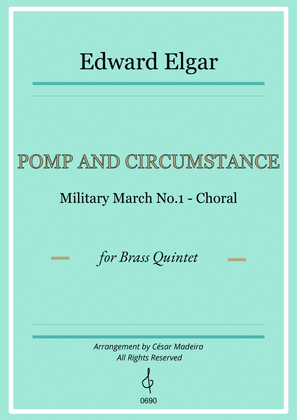 Book cover for Pomp and Circumstance No.1 - Brass Quintet (Full Score and Parts)