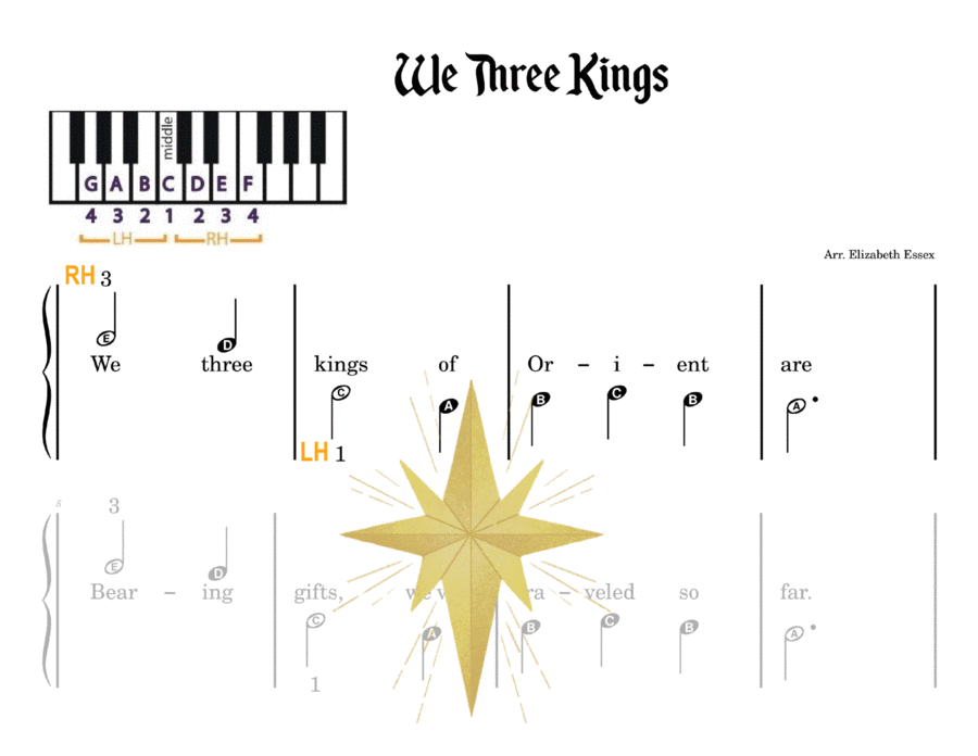 We Three Kings - Pre-staff Alpha Notation image number null