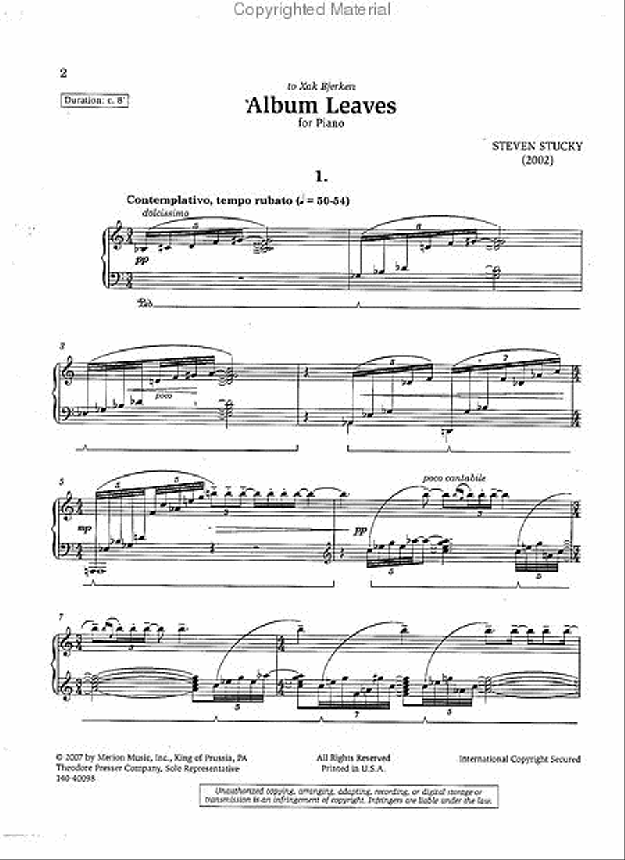 Album Leaves Chamber Music scores gallery preview page 2