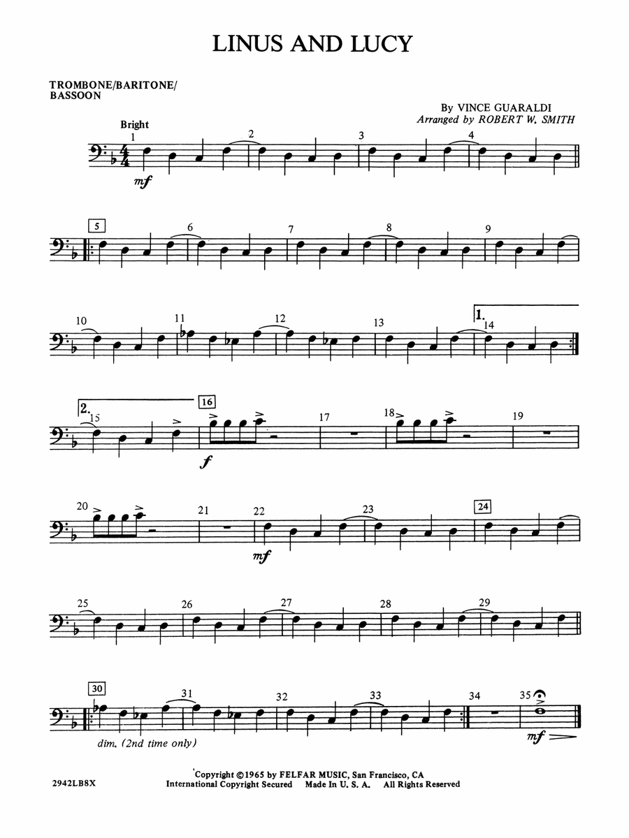 Linus and Lucy: 1st Trombone