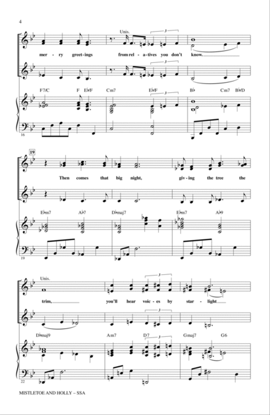 Mistletoe And Holly SSA scores gallery preview page 3