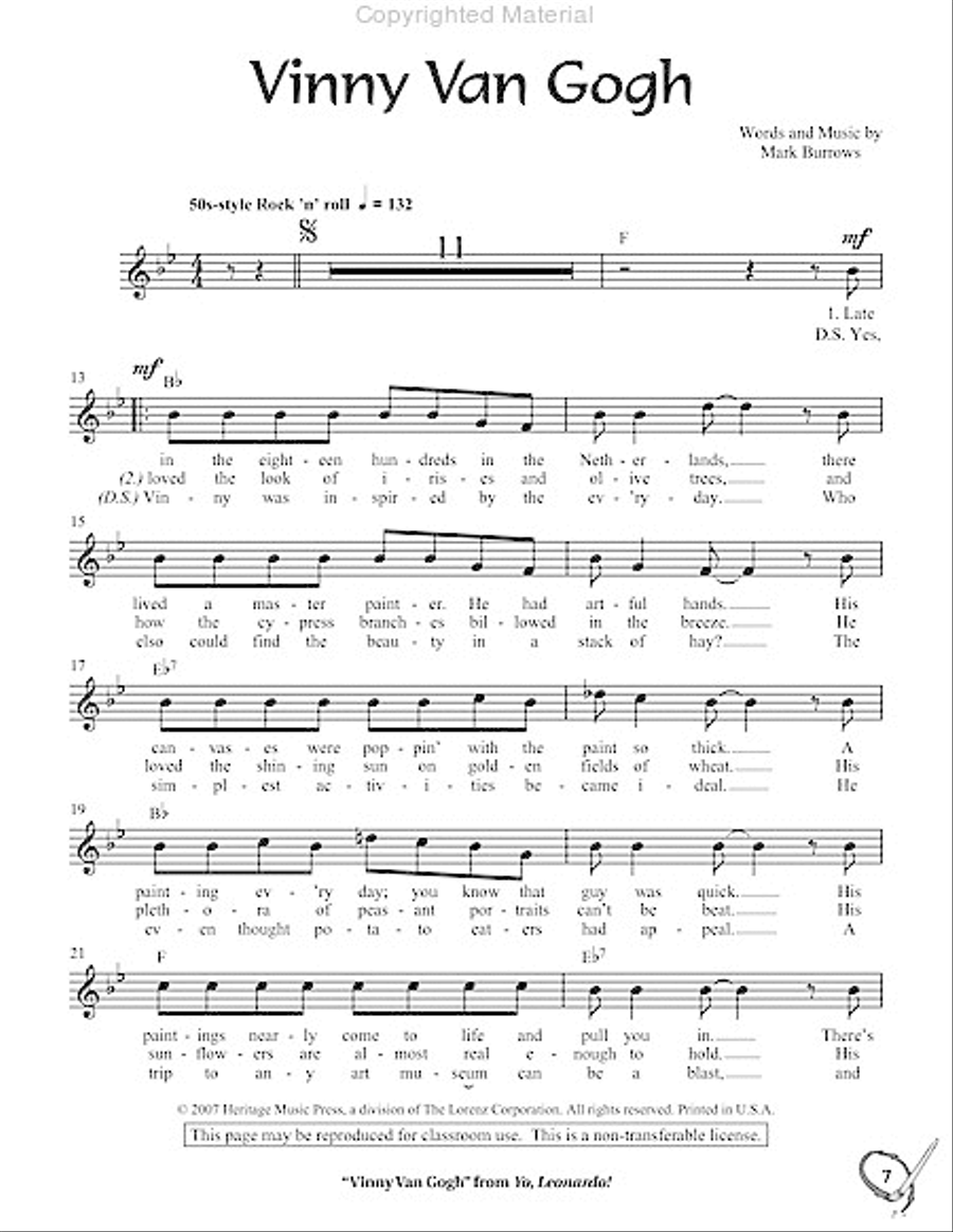 Yo, Leonardo! Unison Choir scores gallery preview page 3