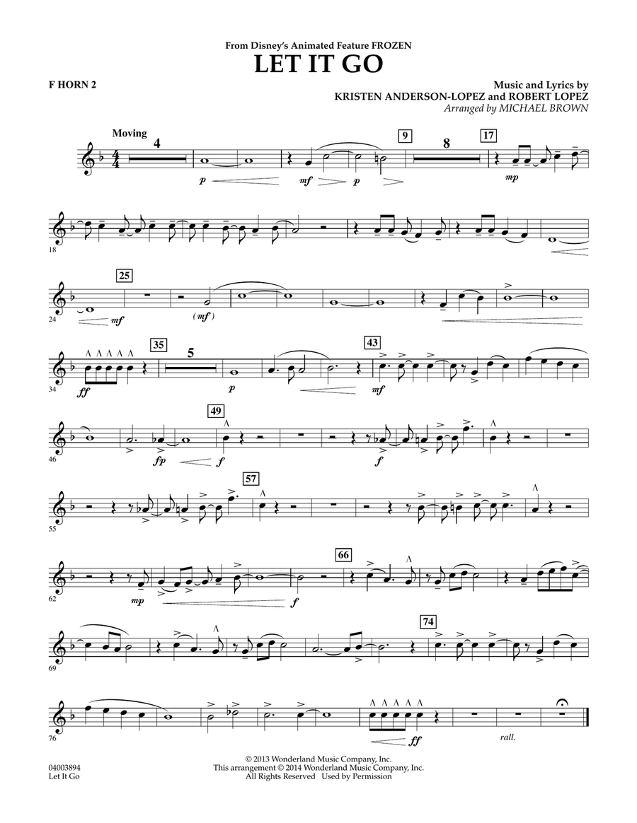 Let It Go - F Horn 2