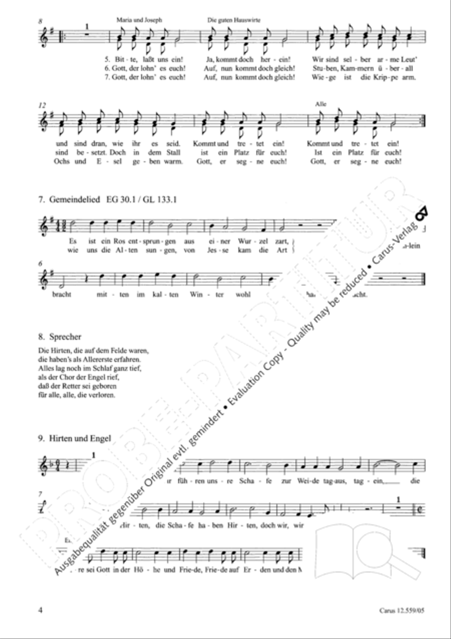Singspiel zur Weihnachtsgeschichte Children's Choir scores gallery preview page 5