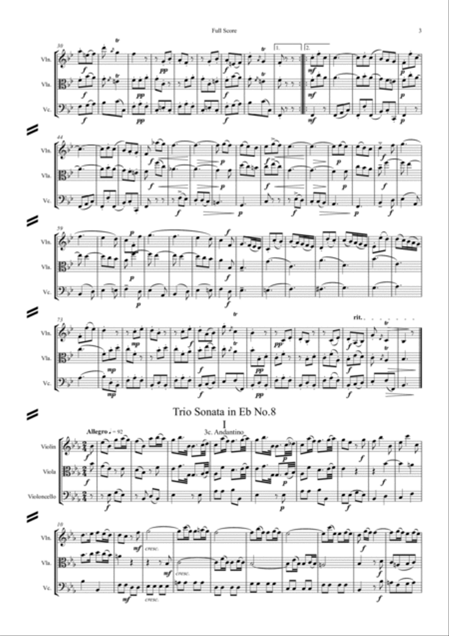 Gallo: 3 movts. from 2 Trio Sonatas (orig keys) (