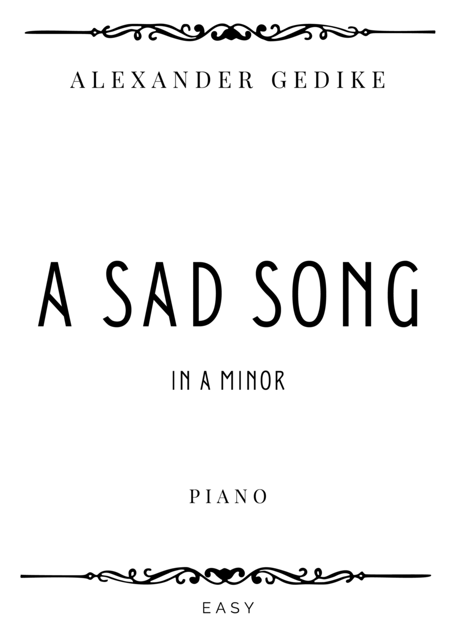 Gedike - A Sad Song in A minor - Easy Piano Method scores gallery preview page 1