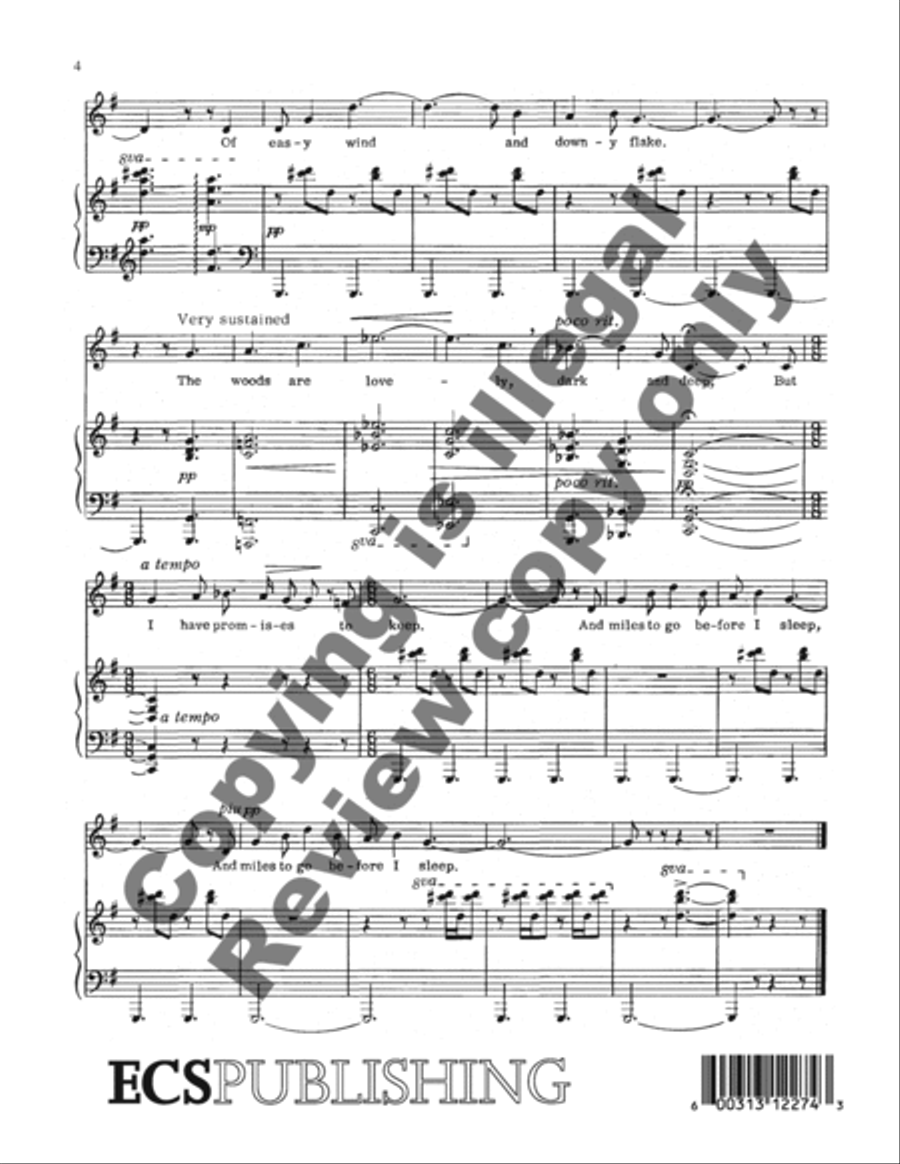Stopping by Woods on a Snowy Evening Medium Voice scores gallery preview page 6