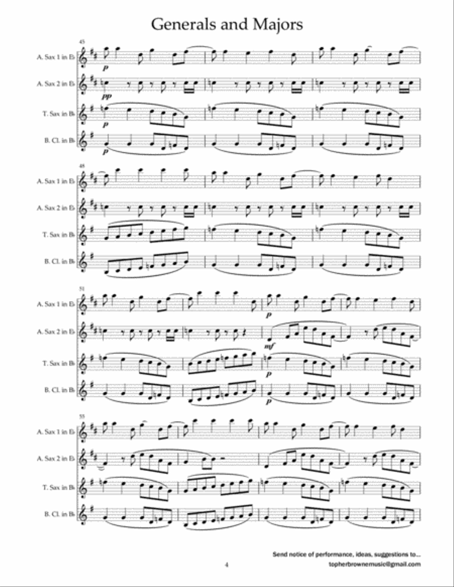 Generals And Majors Generals And Majors Woodwind Quartet scores gallery preview page 5