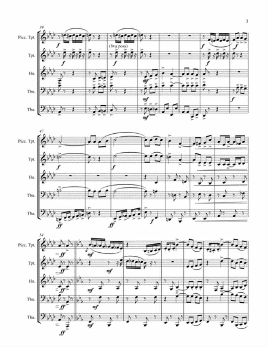 Chicken Chowder Two Step (1905) for brass quintet Brass Quintet scores gallery preview page 3
