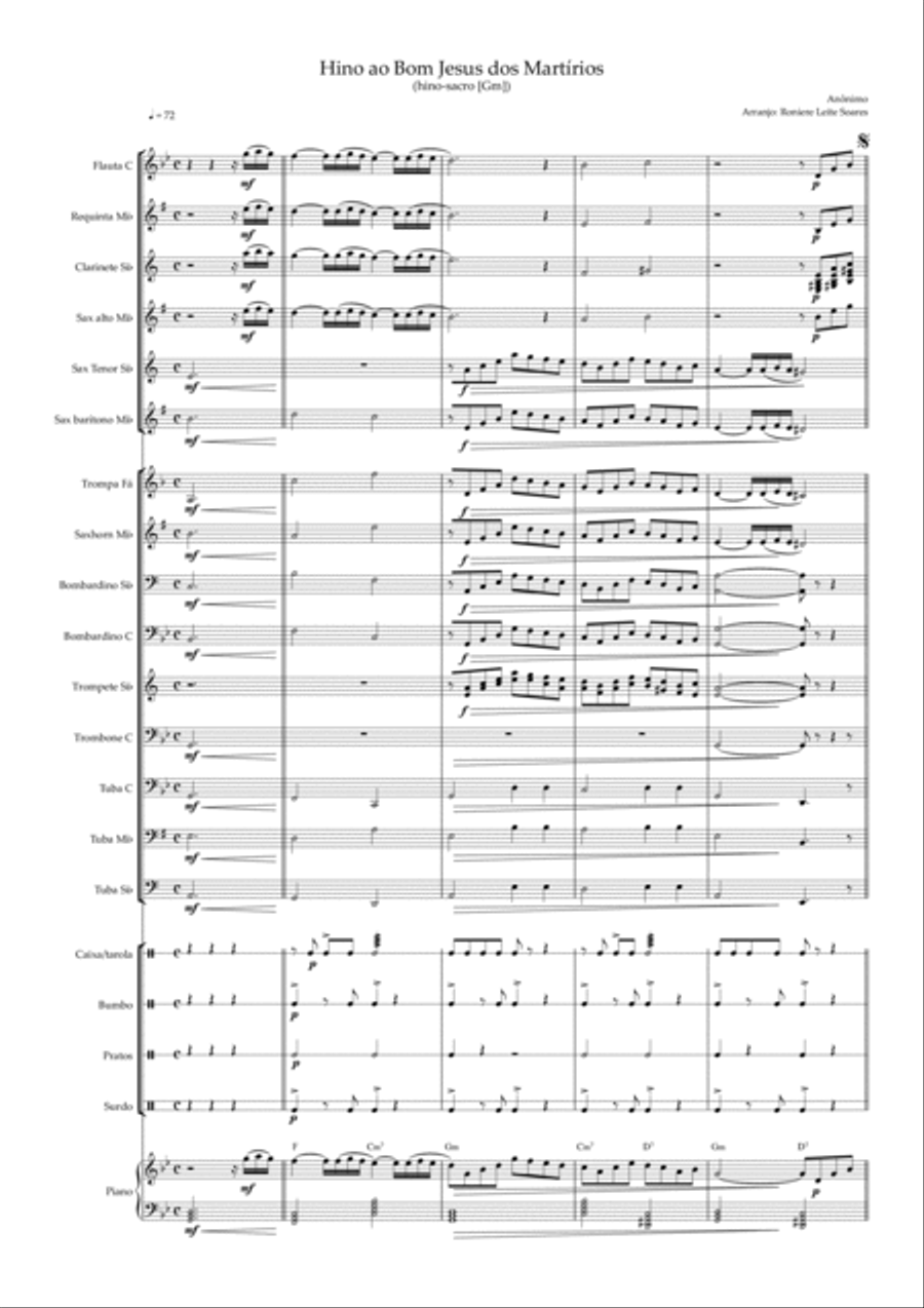 Hino ao Bom Jesus Concert Band scores gallery preview page 2