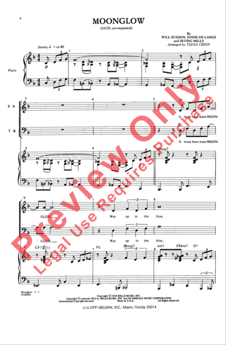 Moonglow 4-Part scores gallery preview page 3