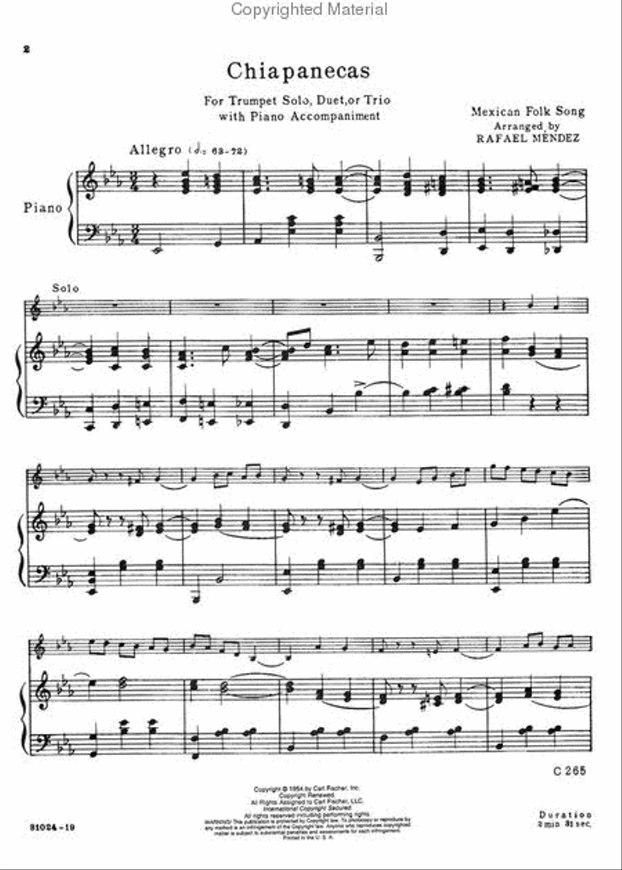 Chiapanecas Chiapanecas B-Flat Trumpet scores gallery preview page 2