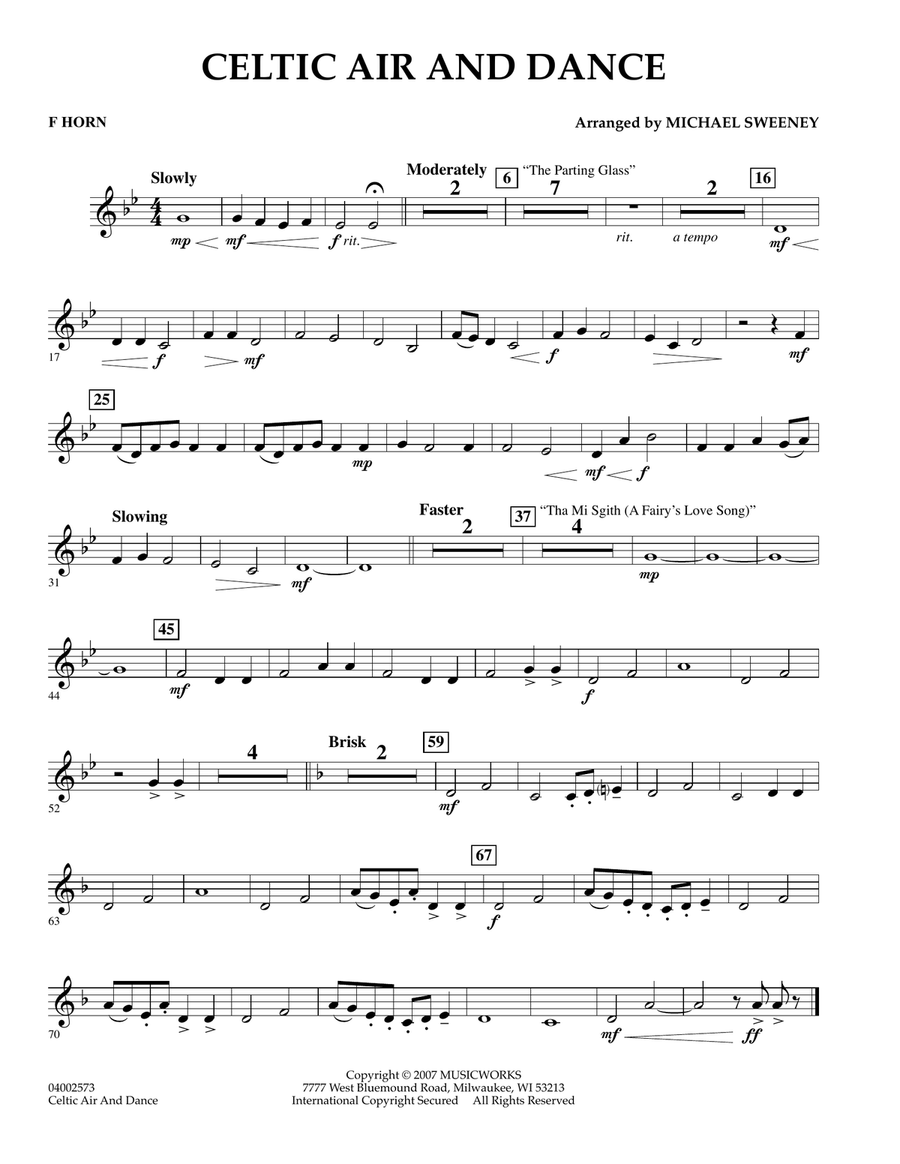 Celtic Air and Dance - F Horn Concert Band scores gallery preview page 1
