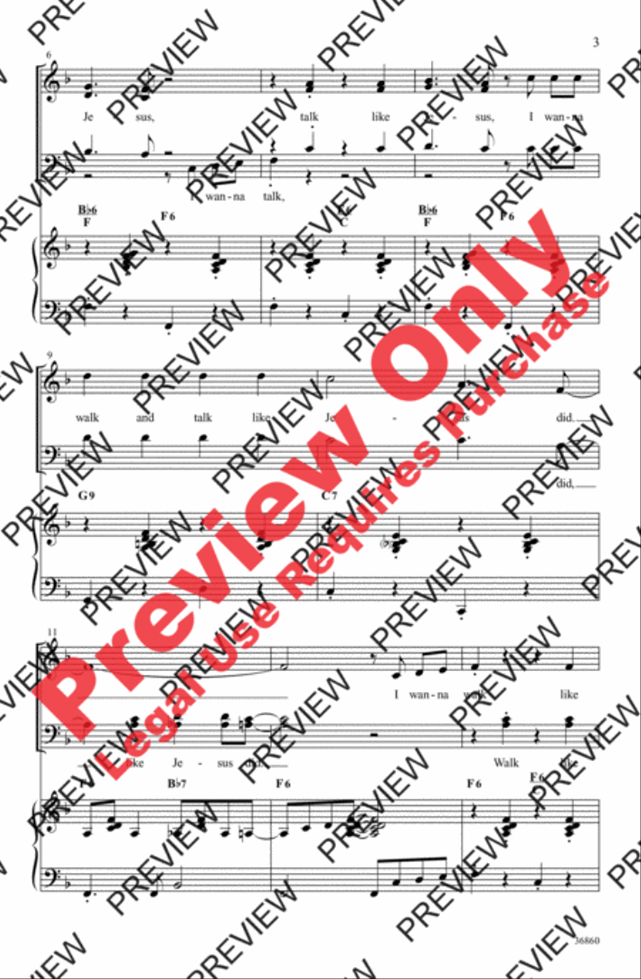 Walk Like Jesus 4-Part scores gallery preview page 3