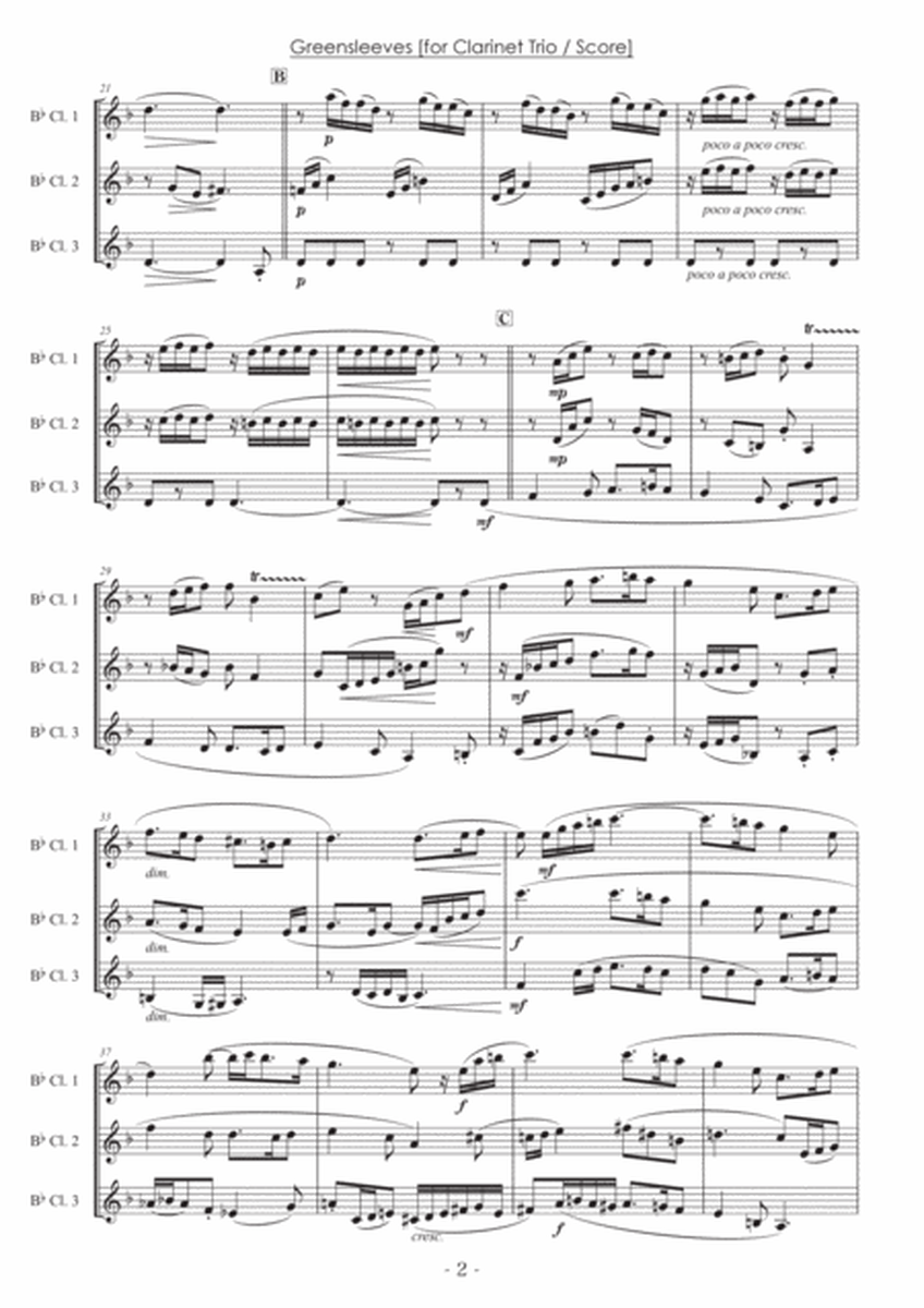 Greensleeves [Clarinet Trio] image number null
