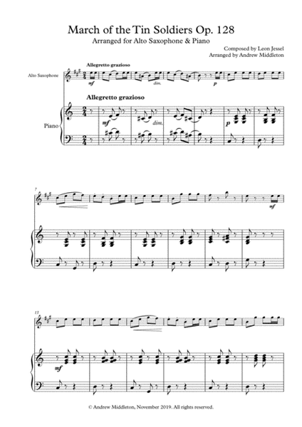 March of the Tin Soldiers arranged for Alto Saxophone and Piano image number null