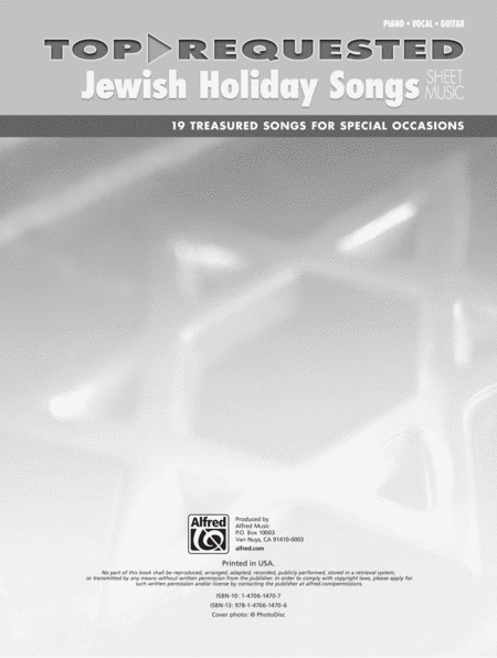 Top-Requested Jewish Holiday Songs Sheet Music