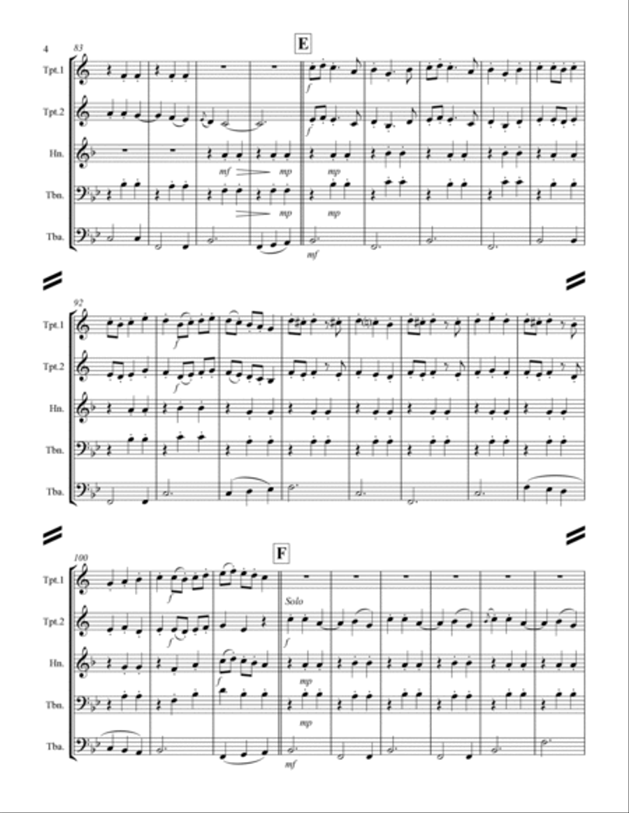 Cielito lindo (for Brass Quintet) Cielito lindo (for Brass Quintet) Brass Quintet scores gallery preview page 5