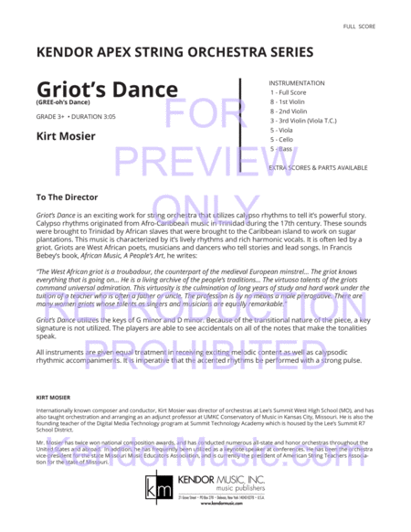 Griot's Dance (GREE-oh's Dance)