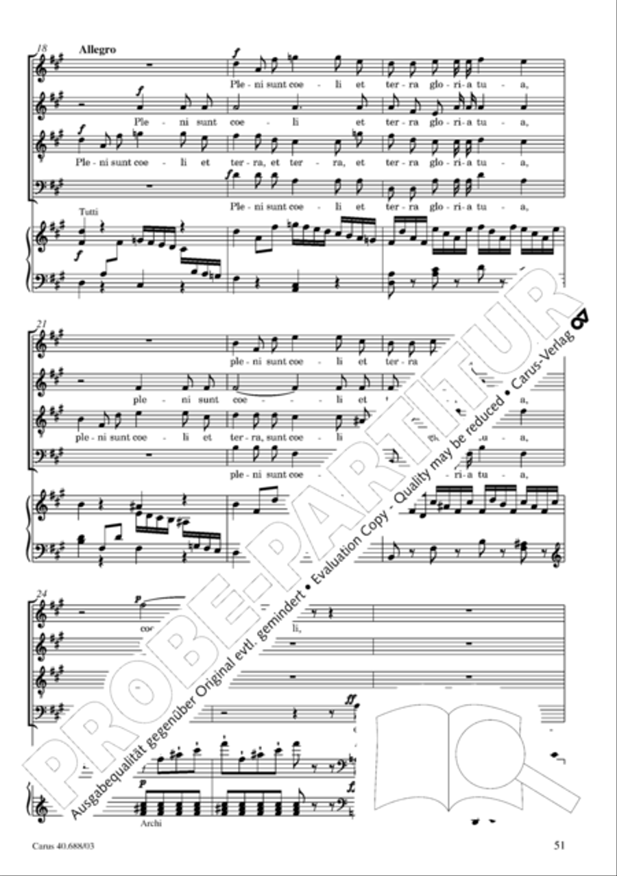 Mass in C Major 4-Part scores gallery preview page 52