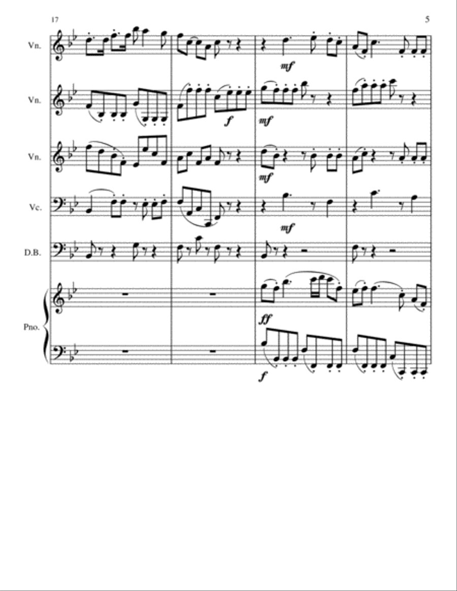 Piano Sextet No. 1 in Bb Major, Mvt. 1 Small Ensemble scores gallery preview page 5