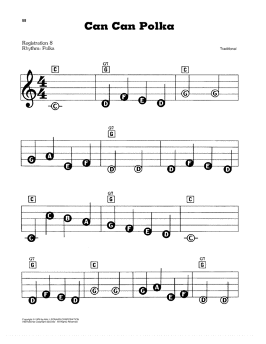 Can Can Polka Electronic Keyboard scores gallery preview page 1