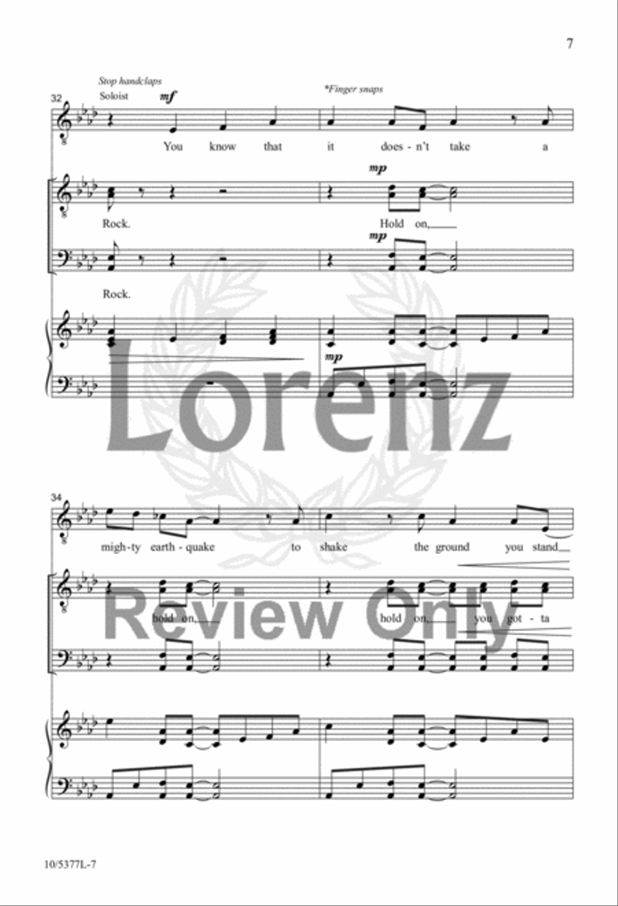 Hold On to the Rock TTBB scores gallery preview page 6