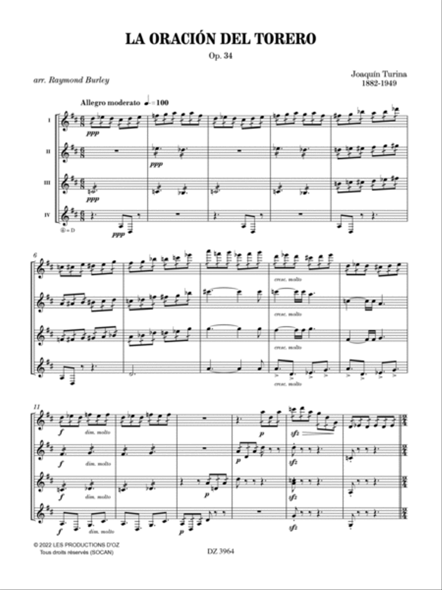 La Oración del Torero Guitar Ensemble scores gallery preview page 3