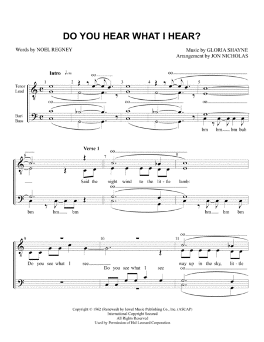 Do You Hear What I Hear TTBB scores gallery preview page 1