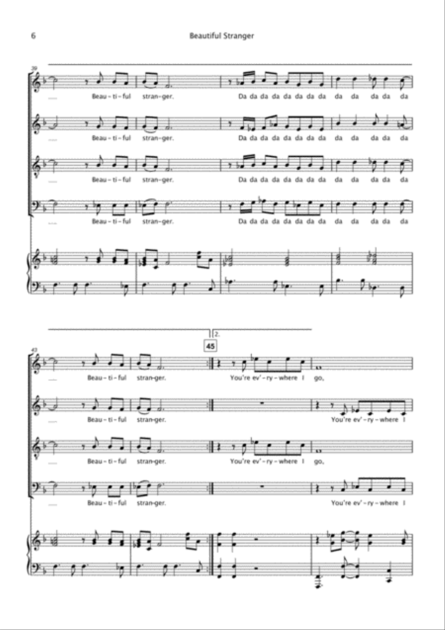 Beautiful Stranger 4-Part scores gallery preview page 6