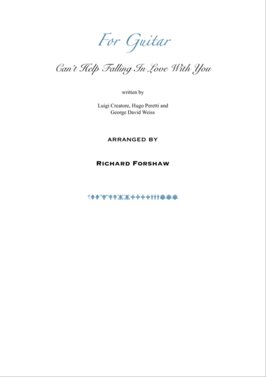 Can't Help Falling In Love Electric Guitar scores gallery preview page 1