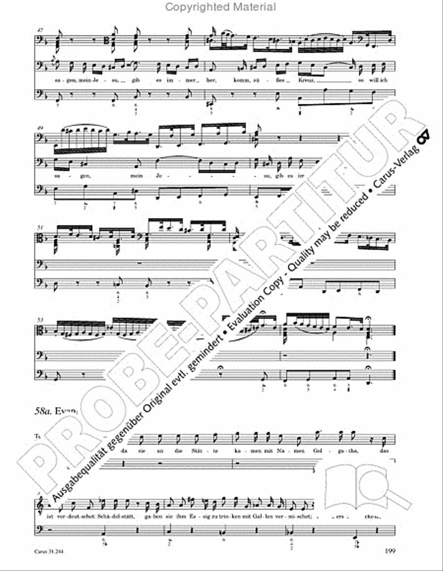 St. Matthew Passion (Matthaus-Passion) 4-Part scores gallery preview page 201
