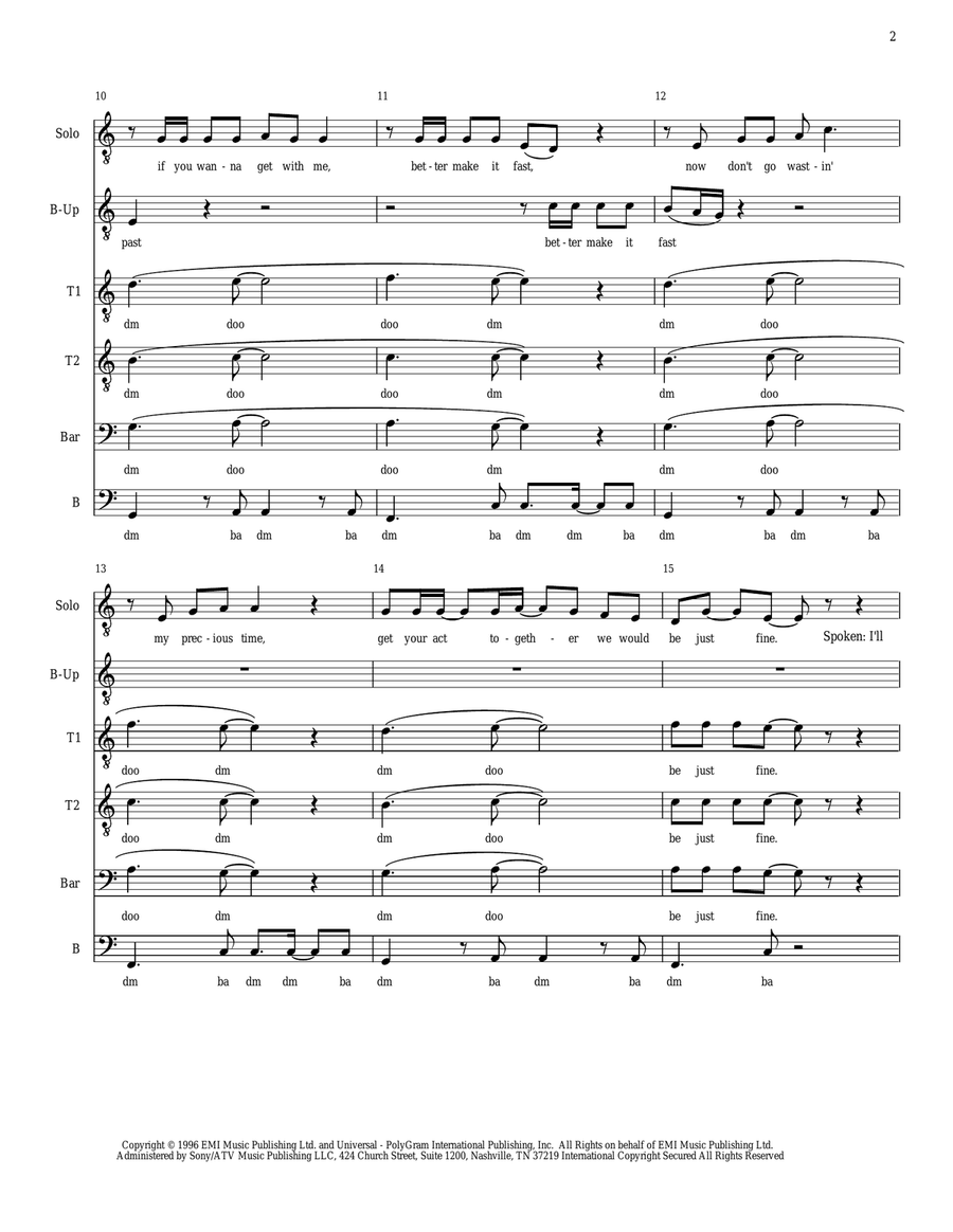 Wannabe Wannabe TTBB scores gallery preview page 2