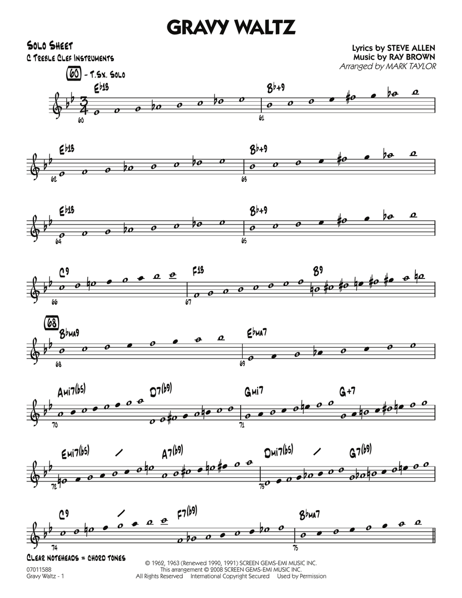 Gravy Waltz - C Solo Sheet
