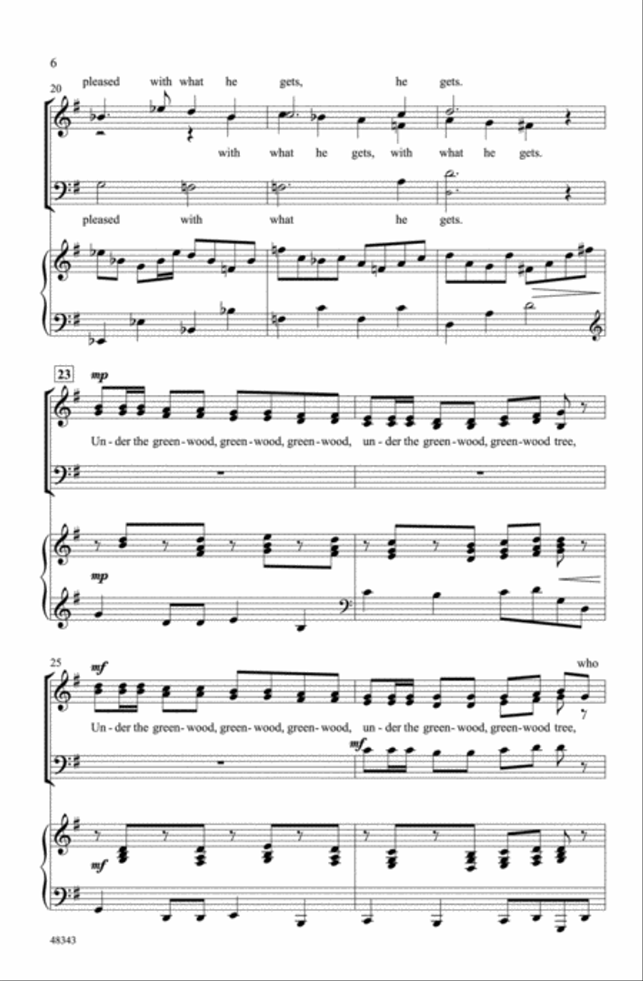 Under the Greenwood Tree Choir scores gallery preview page 4