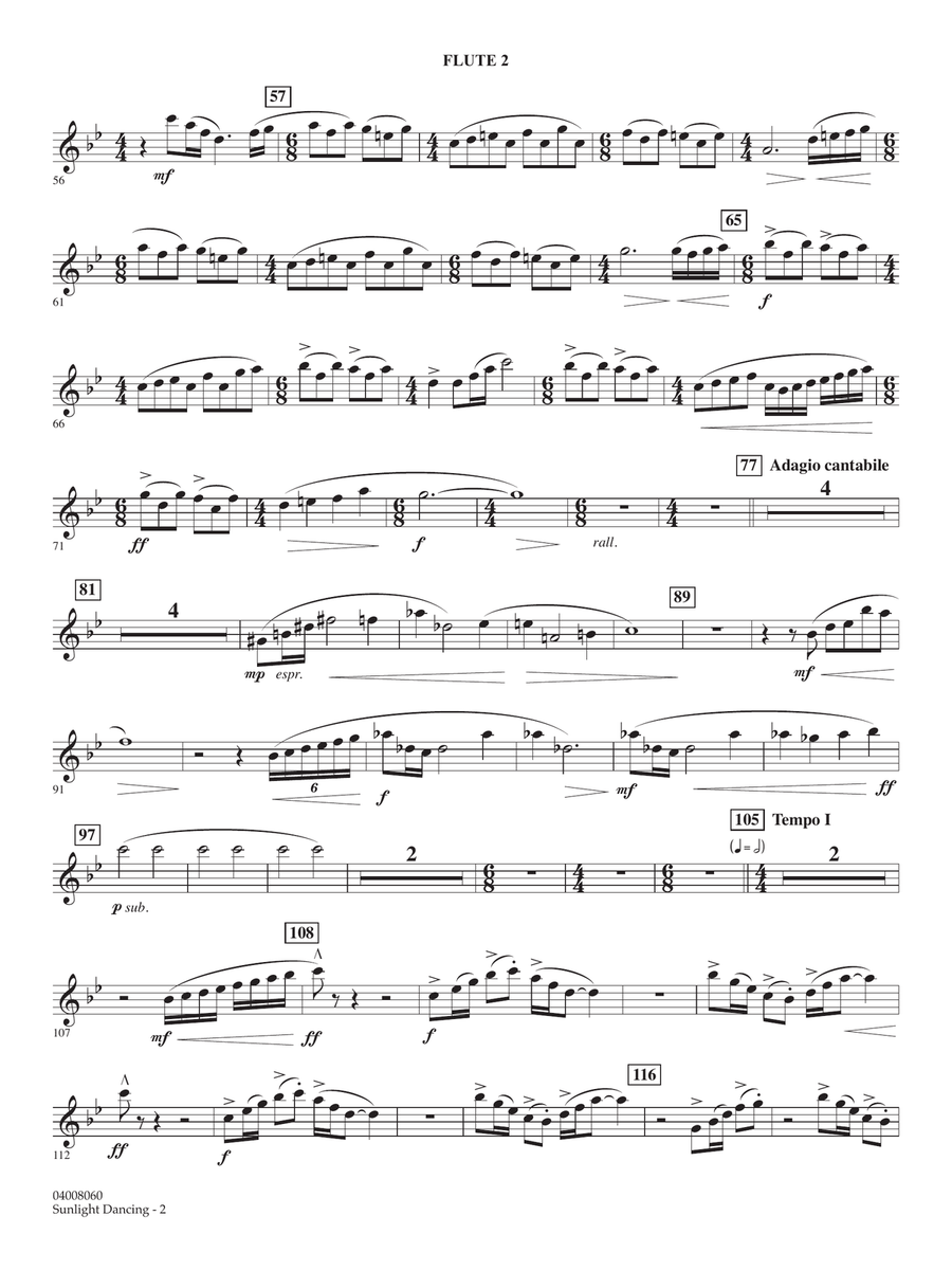 Sunlight Dancing - Flute 2 Concert Band scores gallery preview page 2