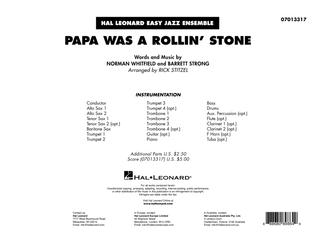 Papa Was a Rollin' Stone (arr. Rick Stitzel) - Conductor Score (Full Score)