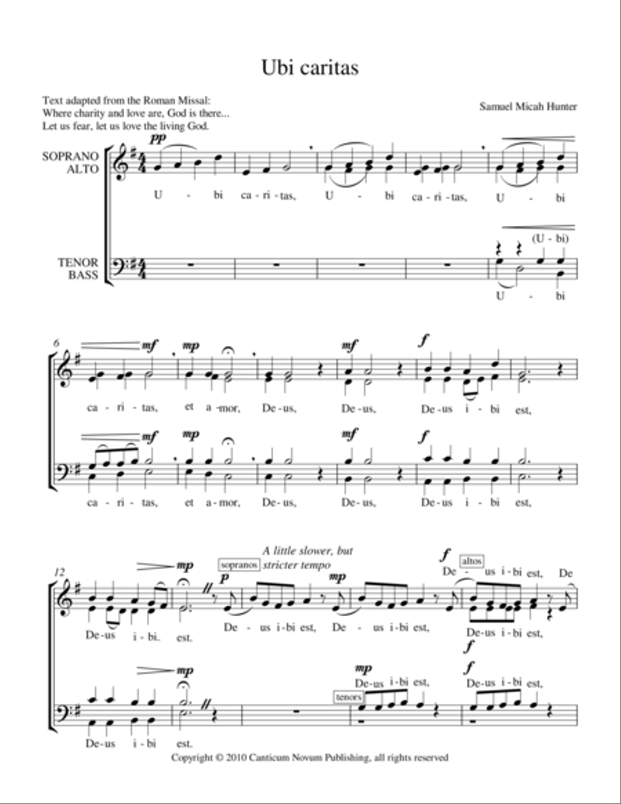 Ubi caritas Ubi caritas Small Ensemble scores gallery preview page 1