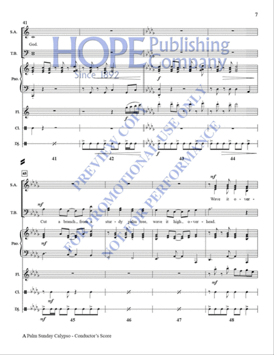 A Palm Sunday Calypso Piano Accompaniment scores gallery preview page 8
