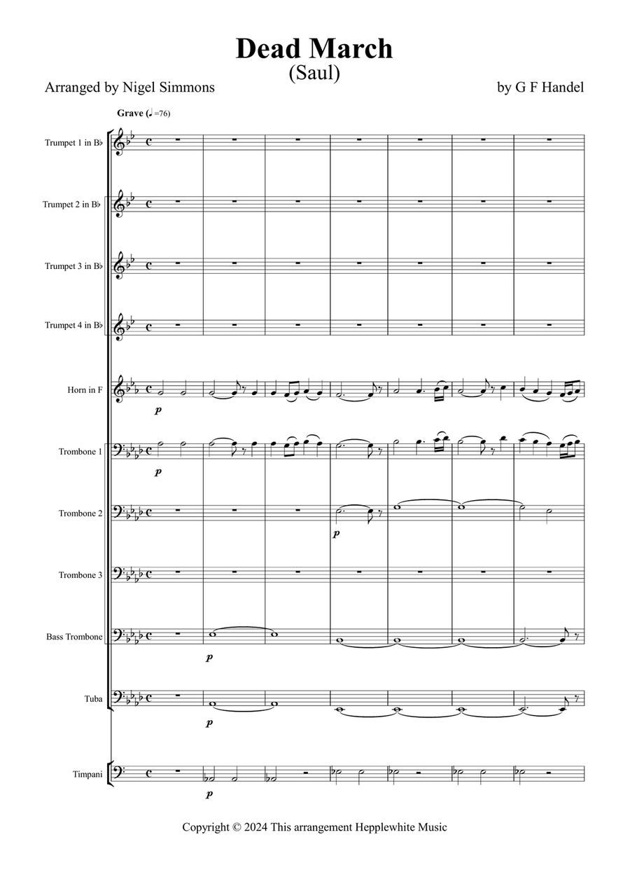 Dead March (Saul) Brass Ensemble scores gallery preview page 1