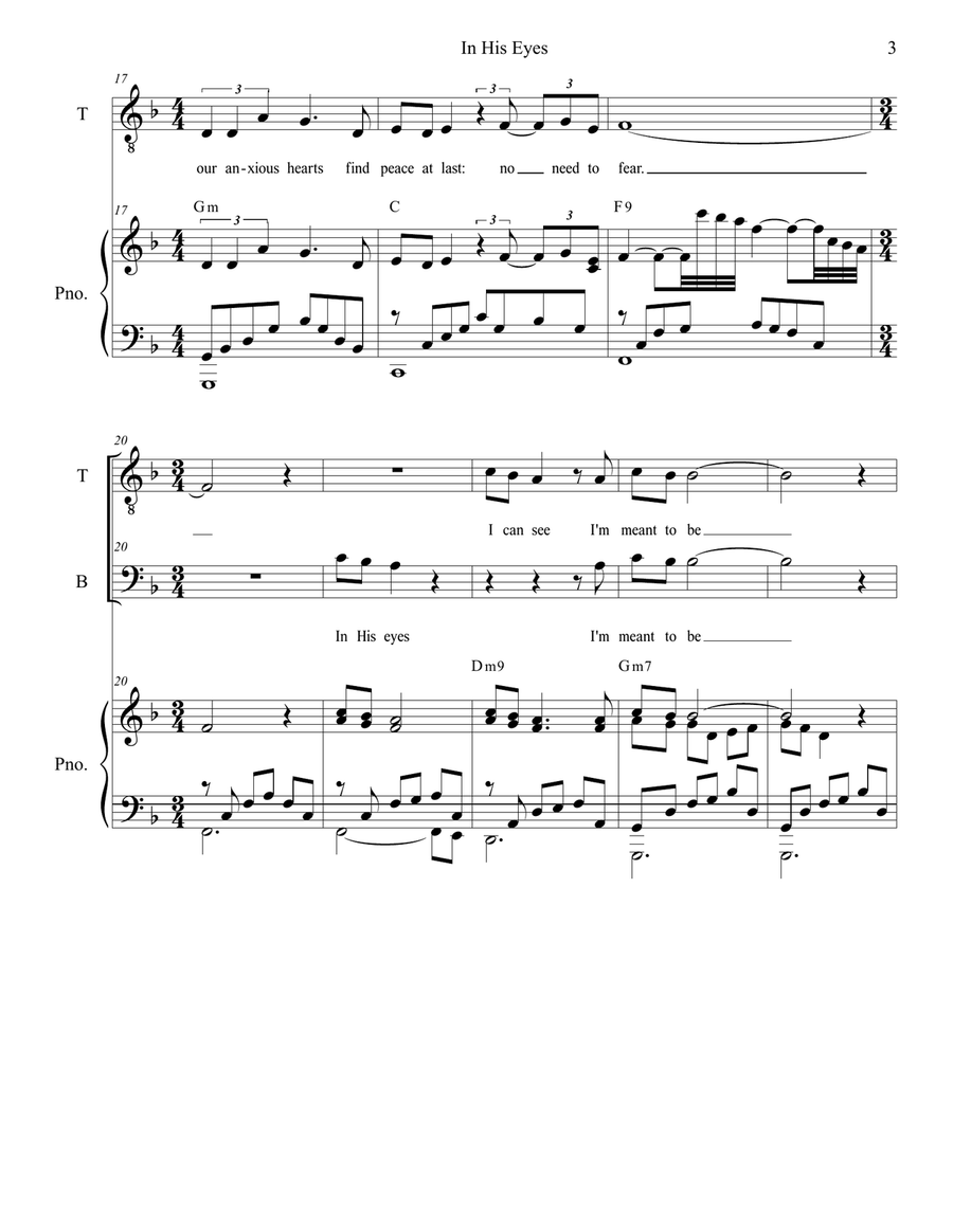In His Eyes (Duet for Tenor and Bass Solo) Tenor Voice scores gallery preview page 4