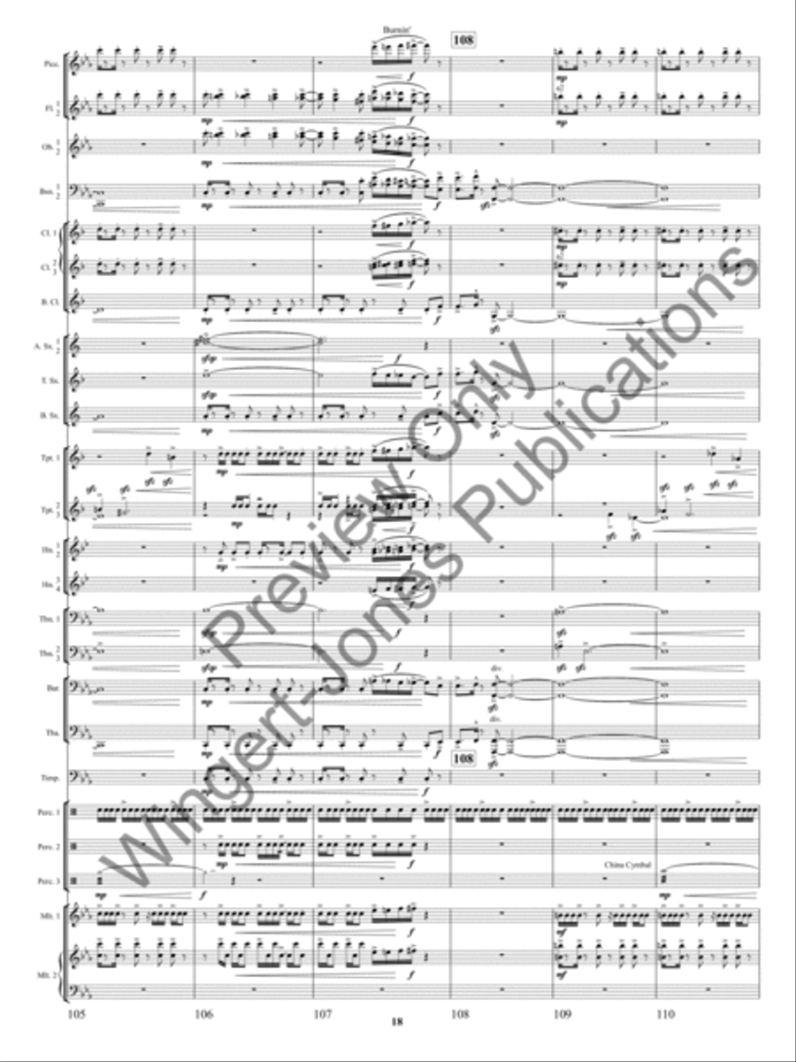 Burnin'! Burnin'! Concert Band scores gallery preview page 21
