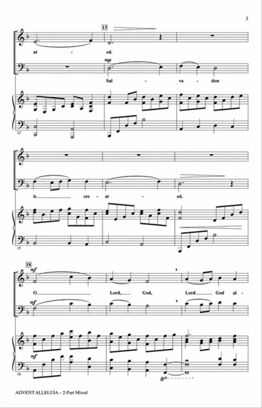 Advent Alleluia 2-Part scores gallery preview page 3