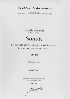 Book cover for Sonate op.16 (Bologna, 1693)
