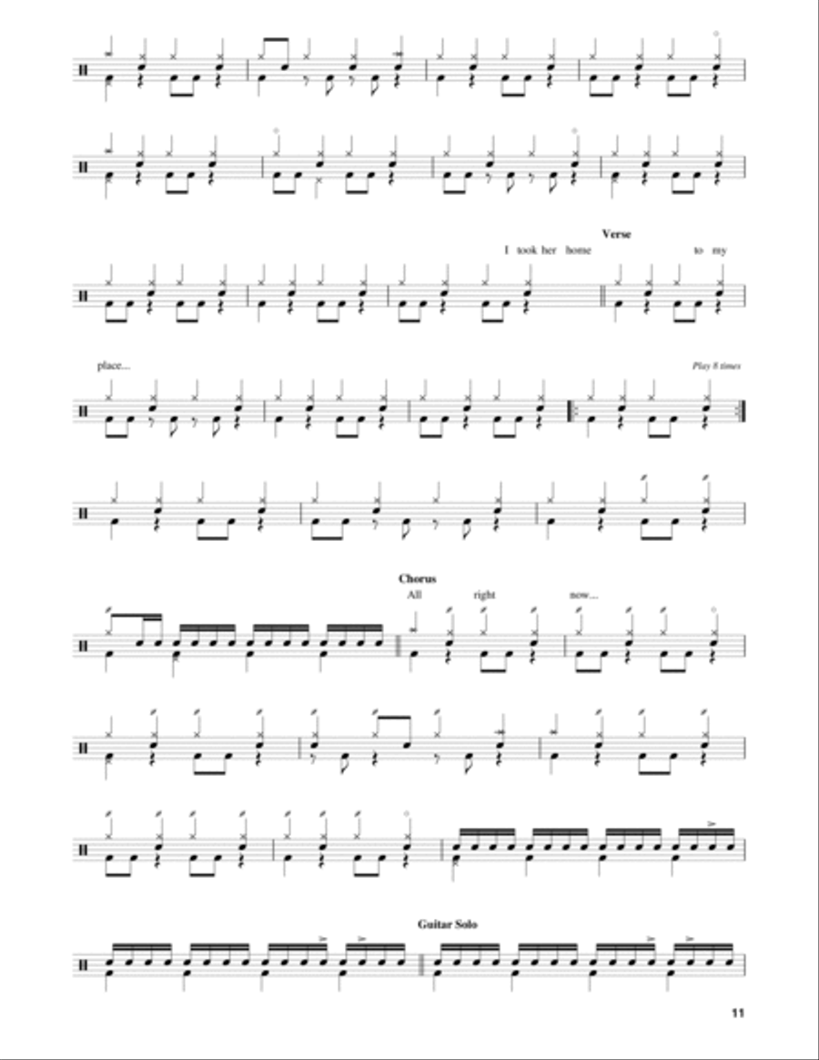 All Right Now Drum Set scores gallery preview page 2