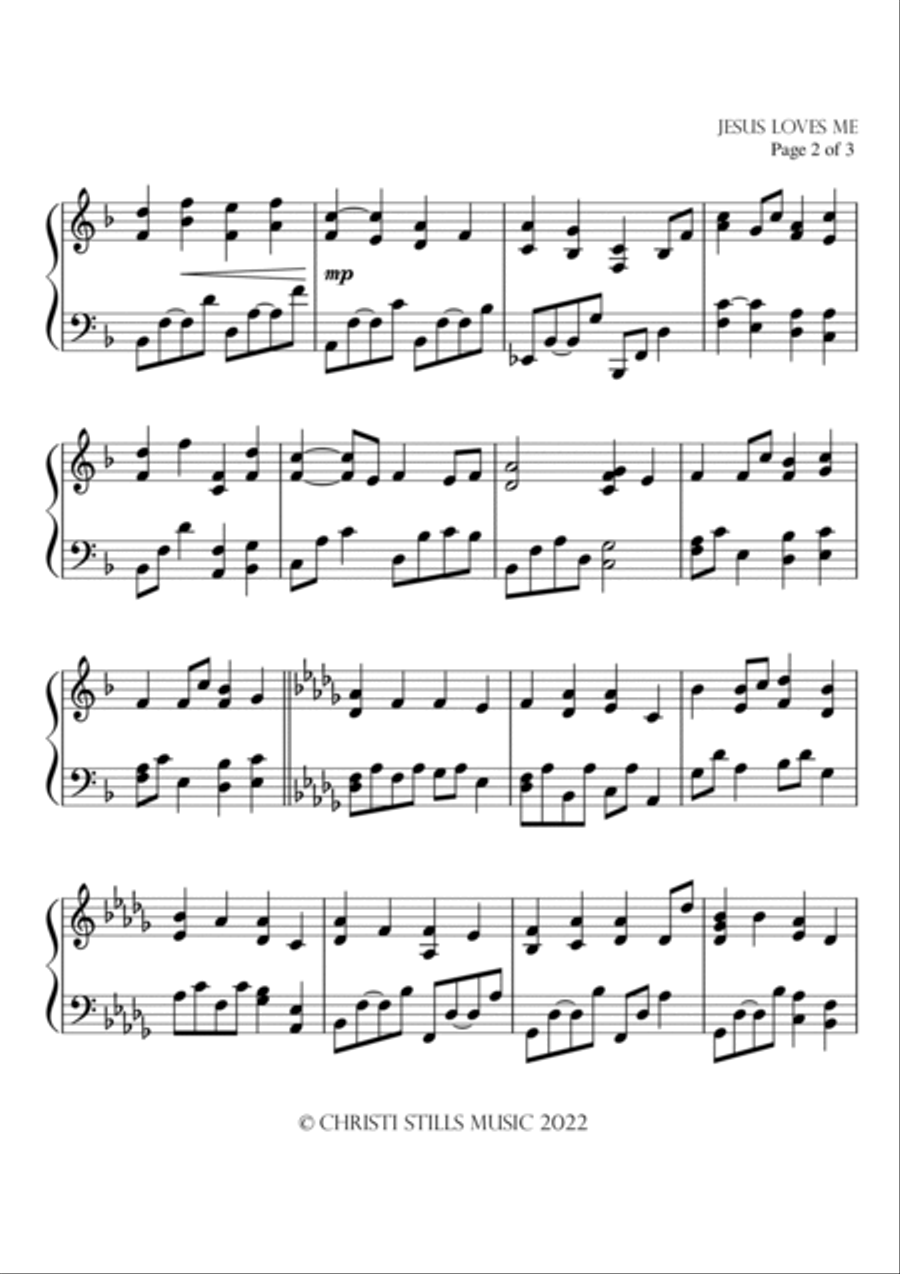 Jesus Loves Me (Piano Solo) Piano Solo scores gallery preview page 2